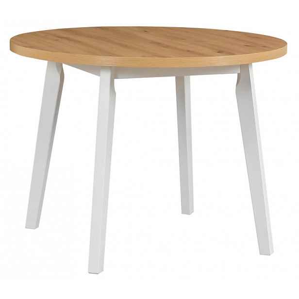 Kulatý jídelní stůl Norveg 100 cm, dub artisan/bílý