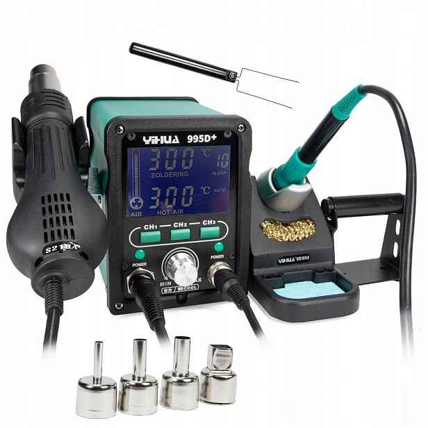 Pájecí stanice Yihua 995D+ 720W 2v1 HotAir Baňková 100-480°C