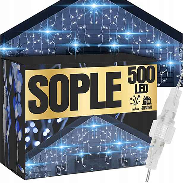 Rampouchy 500 Led Vánoční Osvětlení Na Stromeček Venkovní Světla Flash Blesk Bílé Studené