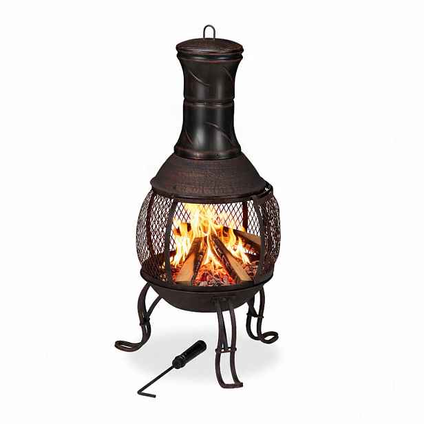 Relaxdays KAMNA červená bronzová ocel 89 cm