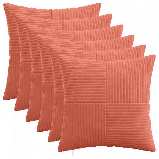 vidaXL Povlak na polštář 6 pcs ALMELO Červená oranžová 35 x 35 cm