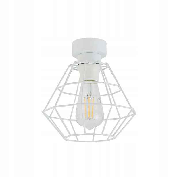 Závěsná lampa Diamond Bílá Kovové stínítko 22 cm Stropní Svítidlo Pokoj Obývací pokoj