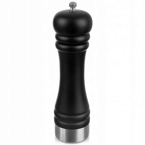 Dřevěný mlýnek na pepř a sůl, černý, 21,5 cm
