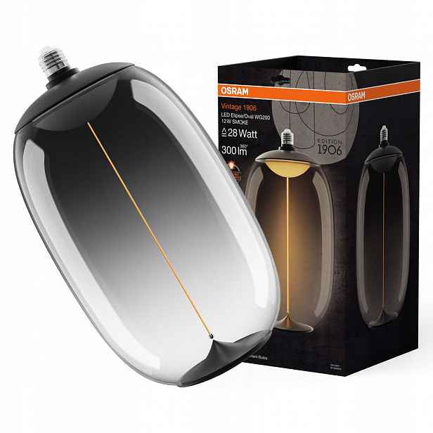Dekorativní Led žárovka E27 12W Dýmová Filament Stmívatelná Vintage 1906