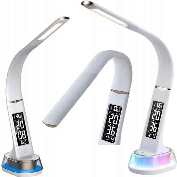 Led stolní lampička s Rgb displejem, stolní budík, kancelářská lampa