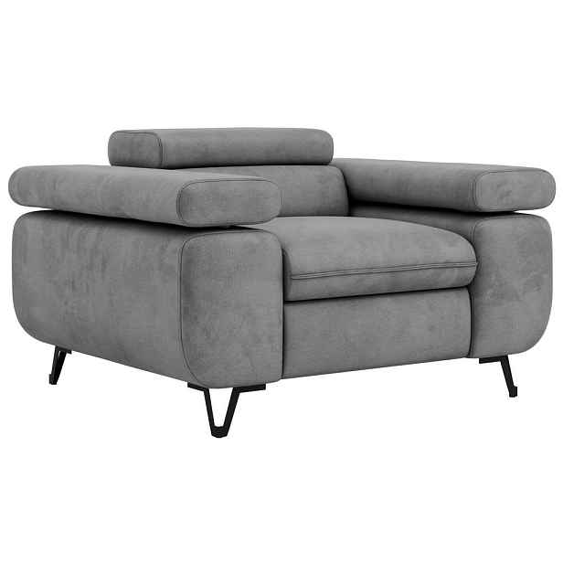 MKS KŘESLO PETER 1 - Světle šedá Samet