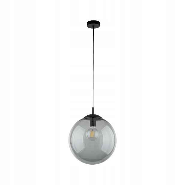 Závěsná lampa Esme Grafitové skleněné stínítko 1xE27 35 cm Stropní Moderní