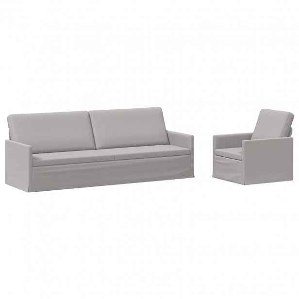 vidaXL Set pohovek 2 pcs Oblačno šedá Textil