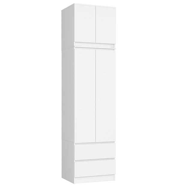 Ak furniture Šatní skříň s nástavcem Star 60 cm bílá