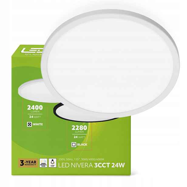 stropní svítidlo Led stropní svítidlo 24W IP54 3 barvy světla Cct 1200lm bílá