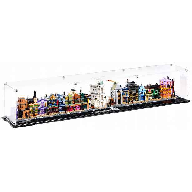 Vitrína Blacked Brick pro Lego 76444 Harry Potter – obchody na Úhlové ulici