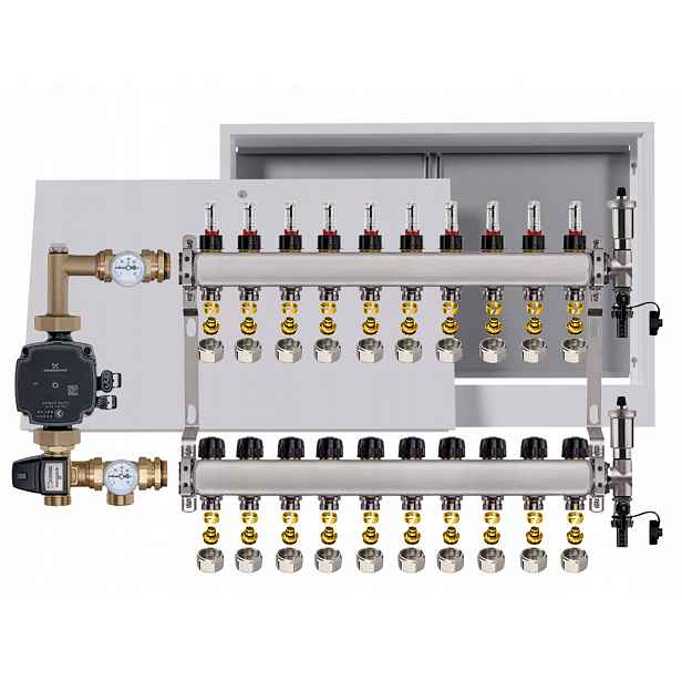 Nerezový rozdělovač pro podlahovku 10 box Pompa Grundfos Pex
