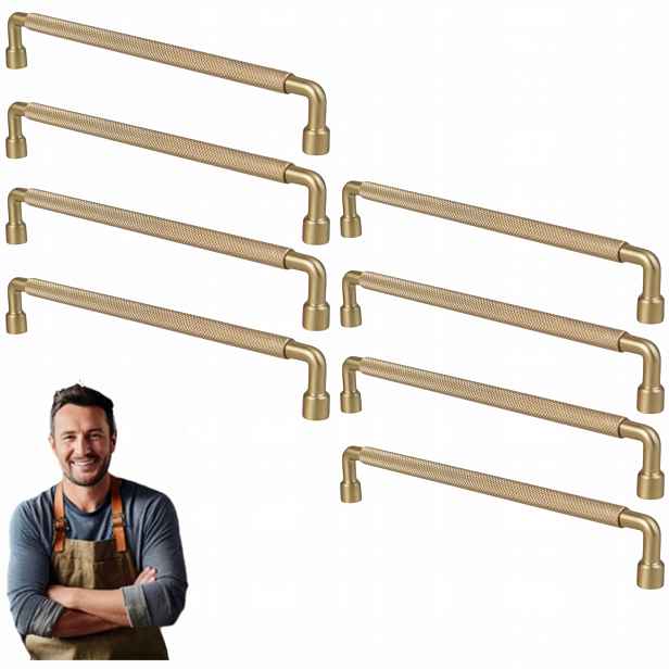 Nábytková Úchytka do zásuvky Tertius 128 mm Zlatý kartáčovaný rýč 8 ks