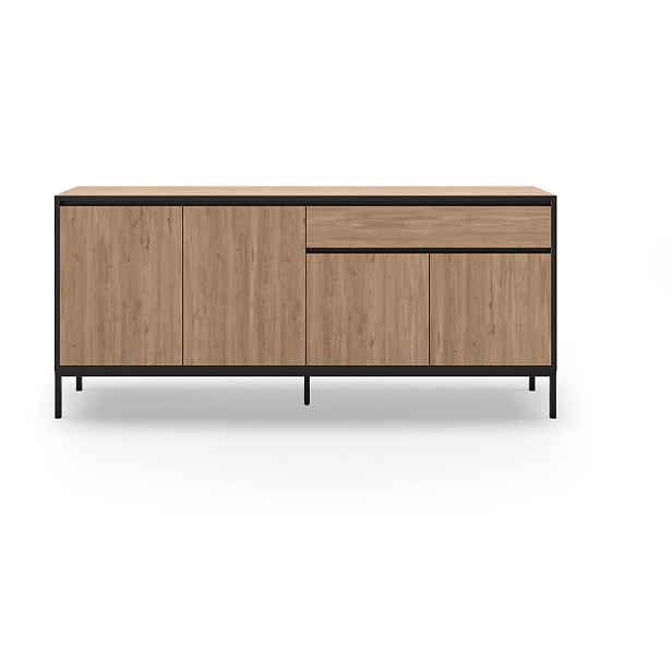 Nízká komoda v dekoru dubu v přírodní barvě 180x80 cm Lorenza – Marckeric