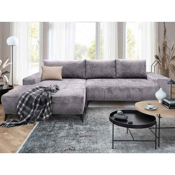 Rohová sedačka Mauro, holubí šedá látka, levý roh
