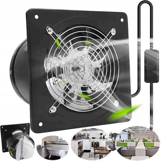 Nástěnný Kanálový Ventilátor 150 MM Odtahový Ventilátor Nerezová Ocel
