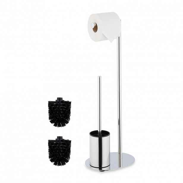Relaxdays WC-SOUPRAVA Stříbrná kov volně stojící 63 cm