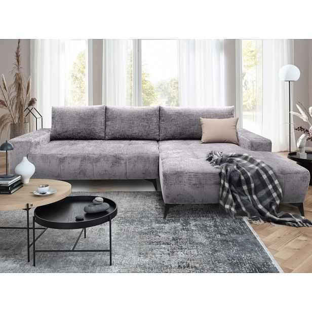 Rohová sedačka Mauro, holubí šedá látka, pravý roh