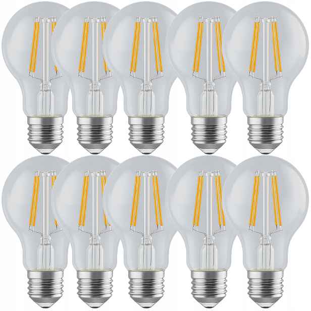 10x Led žárovka E27 12W 100W 1320lm 3000K Ozdobná Filament Retro Silná