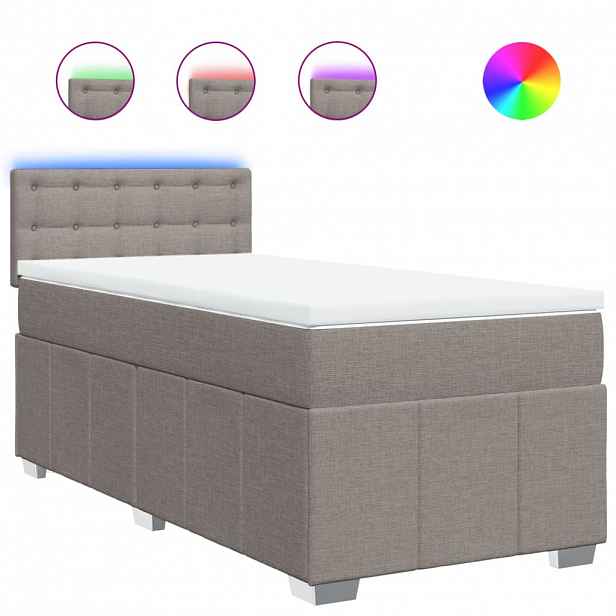 vidaXL Box spring postel s matrací taupe 100 x 200 cm textil