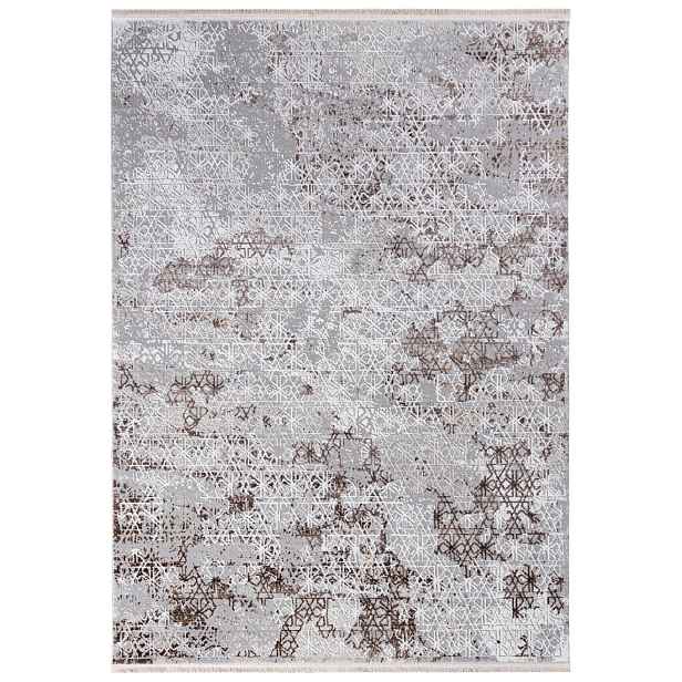 Koberec do obývacího pokoje béžový 80x150 cm abstraktní, moderní, měkký, Oeko-Tex