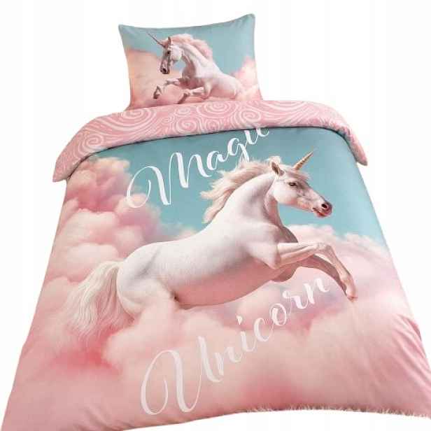 Růžové Povlečení Jednorožec Bavlněné Povlečení Unicorn 160x200
