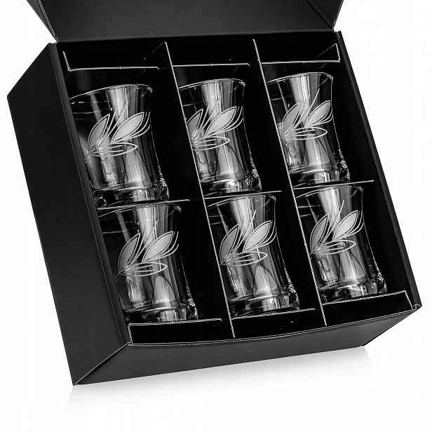 Sklenice s ouškem na čaj a kávu 200 Ml Listek 6 Ks.