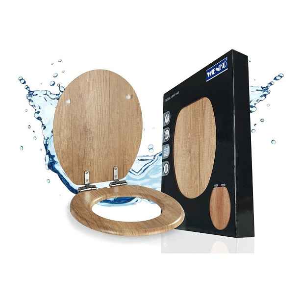 Záchodové prkénko s automatickým zavíráním 37 x 43 cm Oak – Wenko