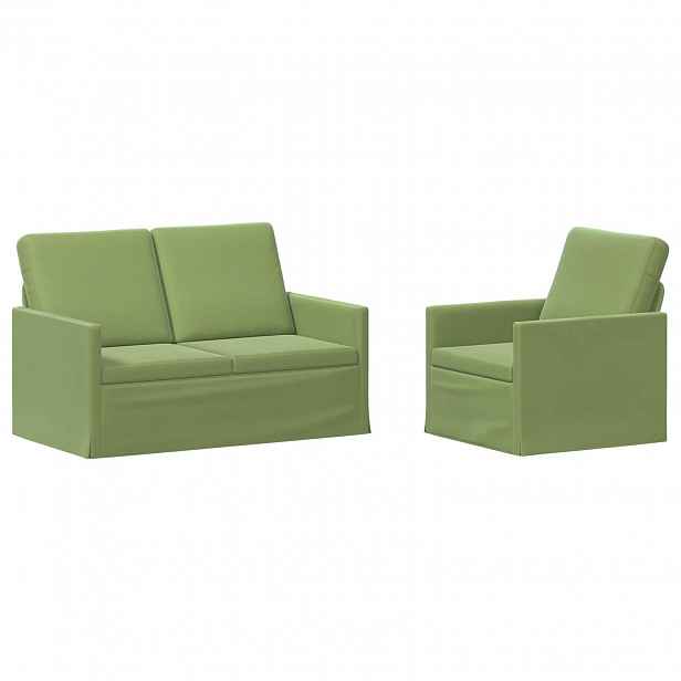 vidaXL Set pohovek 2 pcs Světlá zelená Samet