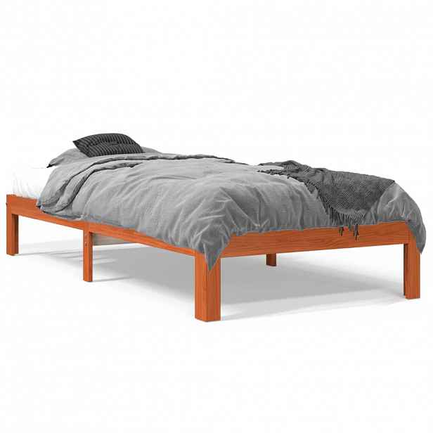 vidaXL Postel bez matrace voskově hnědá 75 x 190 cm masivní borovice