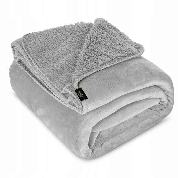 Deka 170x210 Tedy Sherpa oboustranná stříbrná