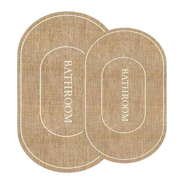 Hnědo-krémové koupelnové předložky v sadě 2 ks 60x90 cm Jute Look – Mila Home