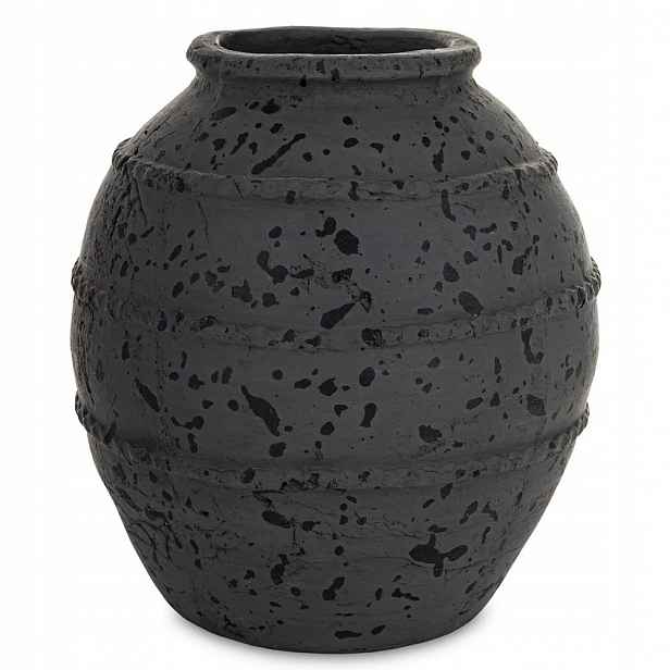 Keramická Váza Grafitová Černá 30 cm Stylová Loft Vintage Matná 32 cm
