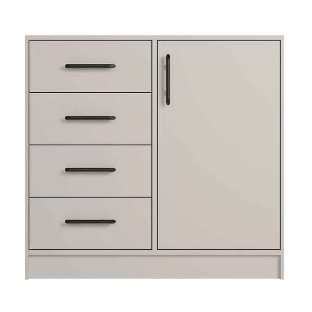 MASSENO KOMODA VANO, 90/84/40 cm se 4 zásuvkami, počet dvířek: 1, kašmírová
