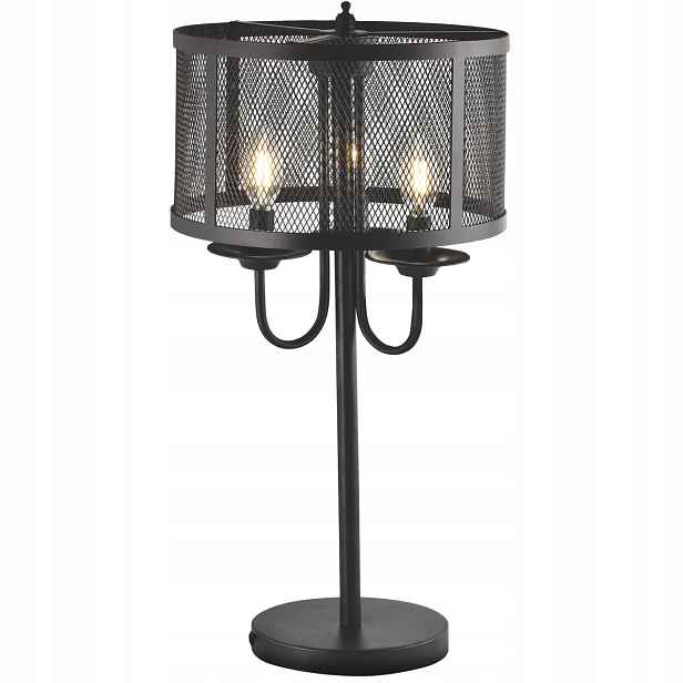 Stolní lampa noční černá driciana, kruhová, industriální 68 cm Polux