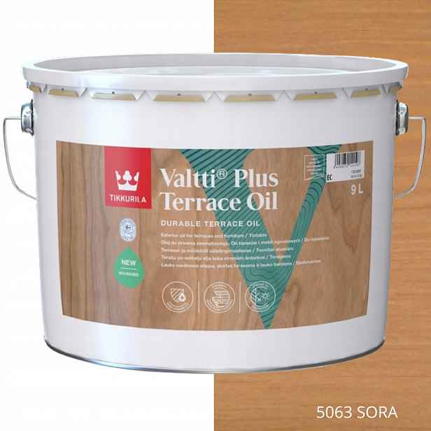 Tikkurila Olej Na Dřevo Valtti Plus Terrace Oil 9 L Barva 5063 Sora