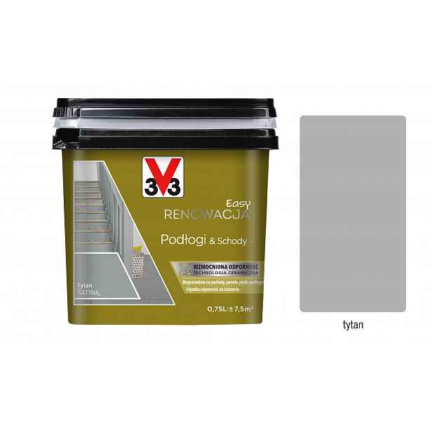 V33 Barva pro dlaždice a schody 0,75L Titan satin
