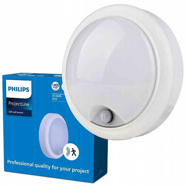 Venkovní kanálová Led lampa 15W IP54 Snímač pohybu soumraku Philips