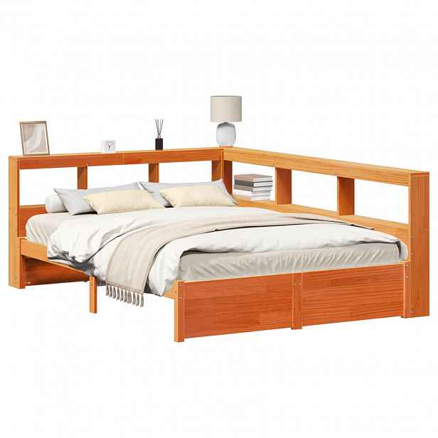 vidaXL Knihovna postel Jednobarevný 2 ks Voskově hnědá 200 x 140 cm