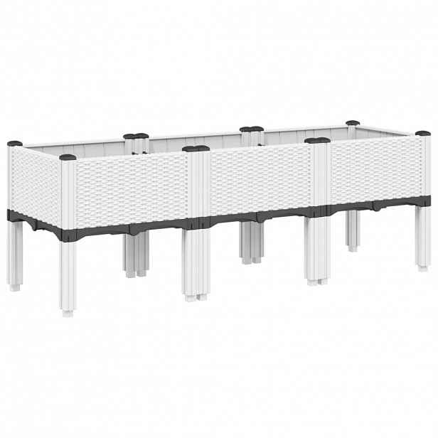 vidaXL Zahradní truhlík s nohami bílý 120 x 40 x 42 cm PP
