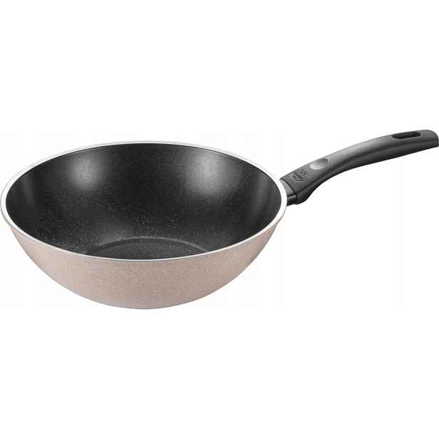Wok Ballarini Ledro 28 cm keramický povlak na indukci, béžová barva