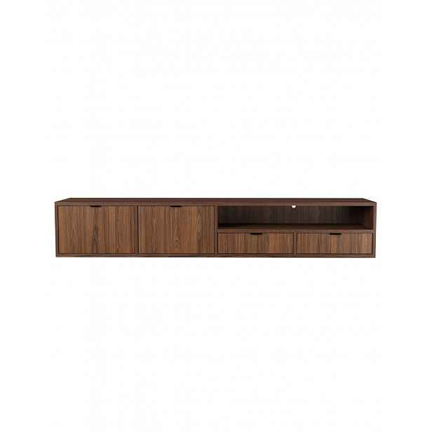 Závěsná TV skříňka Edison Brown Warmia Walnut 200 cm