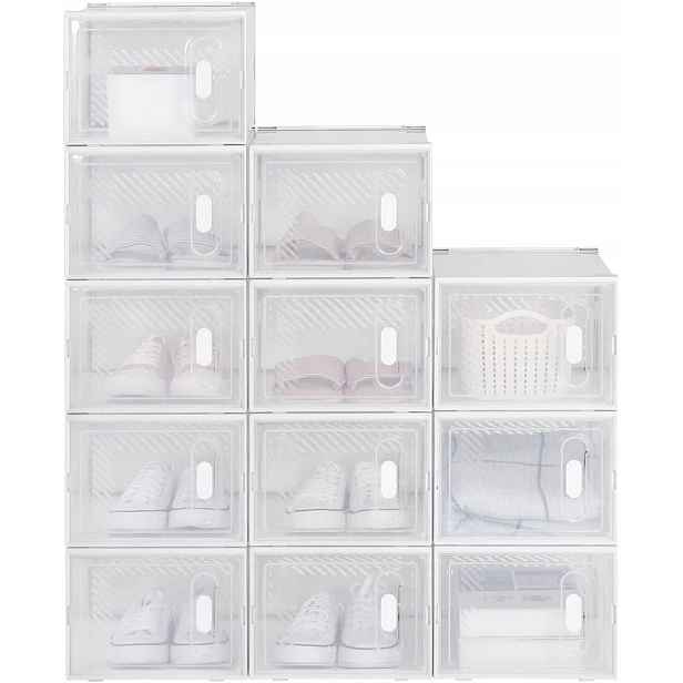 Botník Woltu 25 x 18,5 x 35,5 cm bílá, průhledný, 12 nádob
