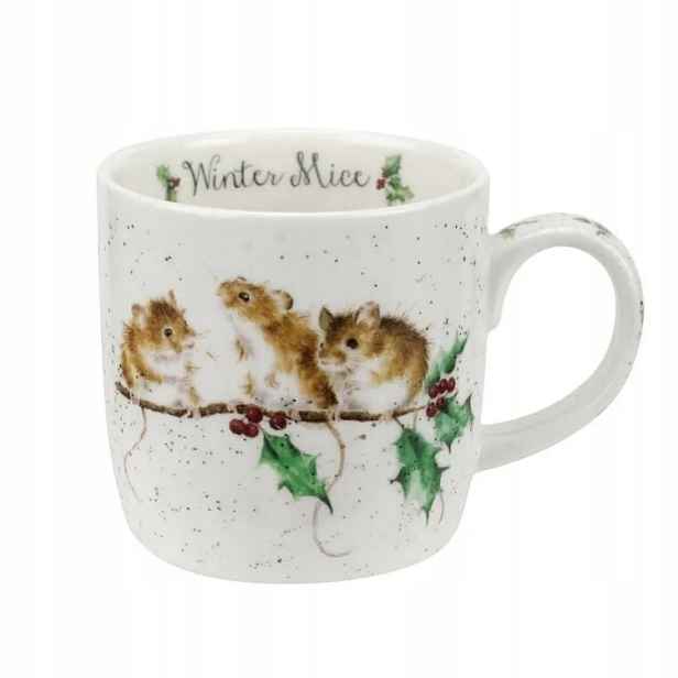 Porcelánový hrnek Zimní myši na větvičce Wrendale Designs Royal Worcester
