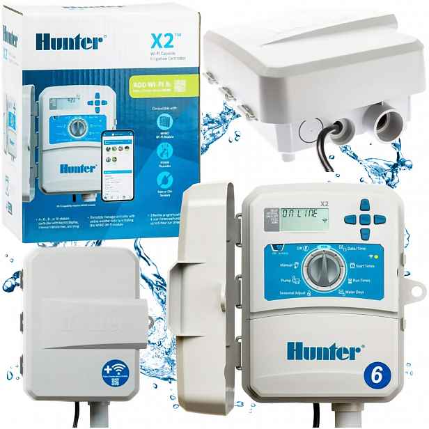 Venkovní Regulátor Zavlažování Zahrady Hunter Wifi X2 601 6 Vnějších Sekcí
