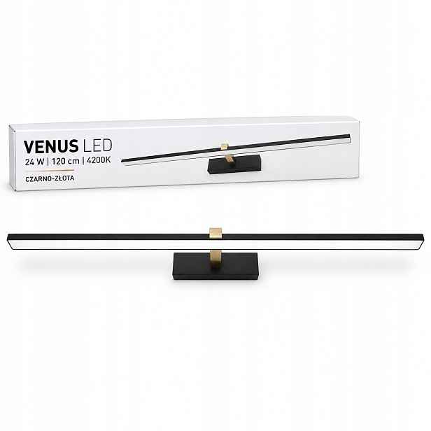 Venus 24W 120 cm černo-zlatá Led nástěnná lampa nad obraz 1640lm 4200K IP44