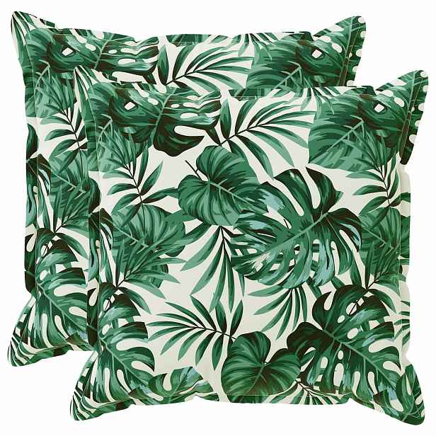 vidaXL Polštář 2 ks HOUTEN Vzor listů 80 x 80 cm Polyester