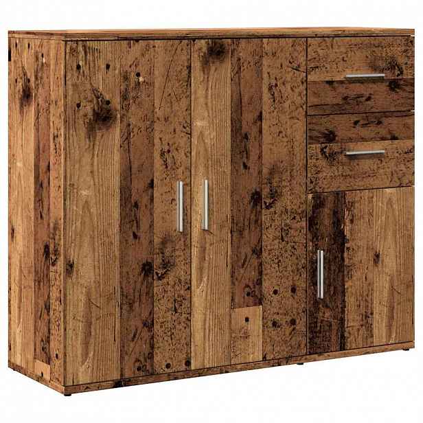 vidaXL Příborník old wood 91 x 29,5 x 75 cm kompozitní dřevo