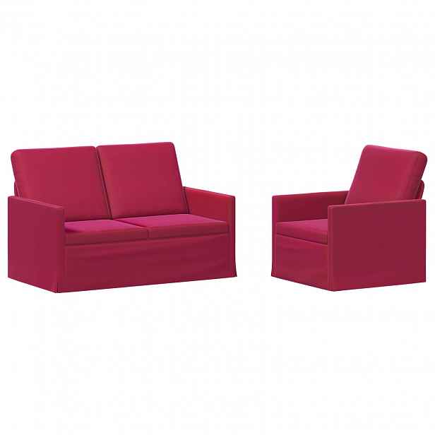 vidaXL Set pohovek 2 pcs Víno Červené Samet