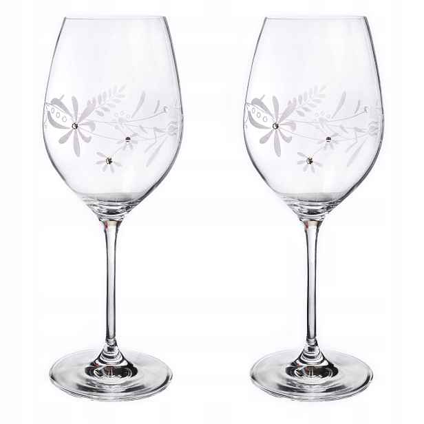 Folk Sada 2 ks sklenic na víno s krystaly Preciosa 470 ml